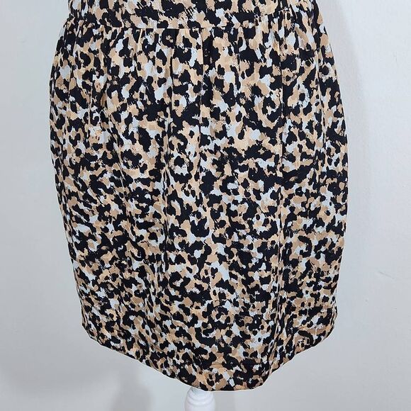 BCBGeneration Animal Print Lace-Up Back Mini Dress Size 8 Black and Tan Dress - Picture 4 of 9